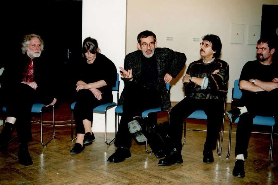 zleva Petr Oslzlý, Eva Tálská, Miloš Štědroň, Pavel Zatloukal, Vladimír Hauser; foto: Anna Pecková